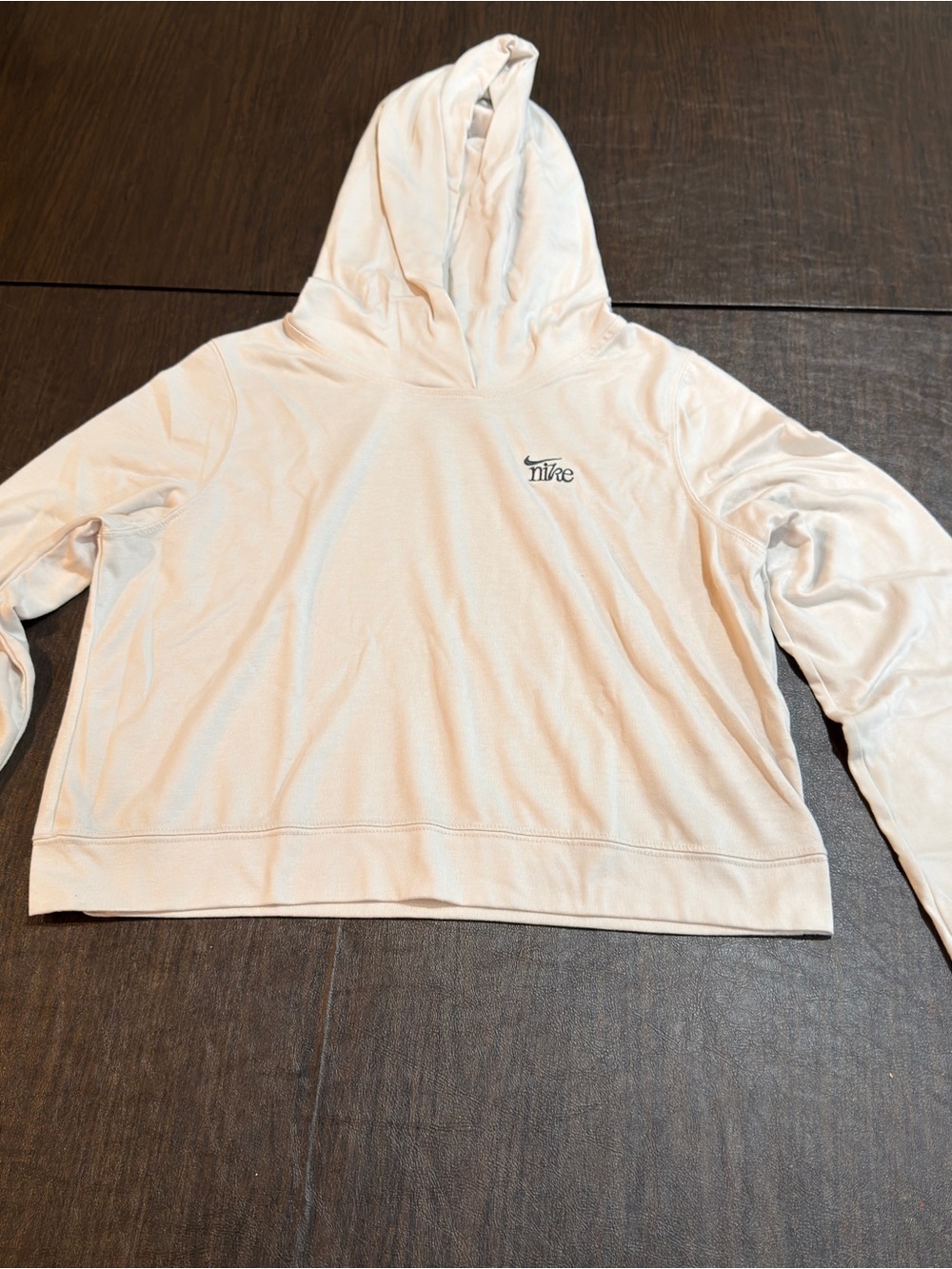 Nike Lightweight Creamy Beige Chill Cropped Hoodie Sz S